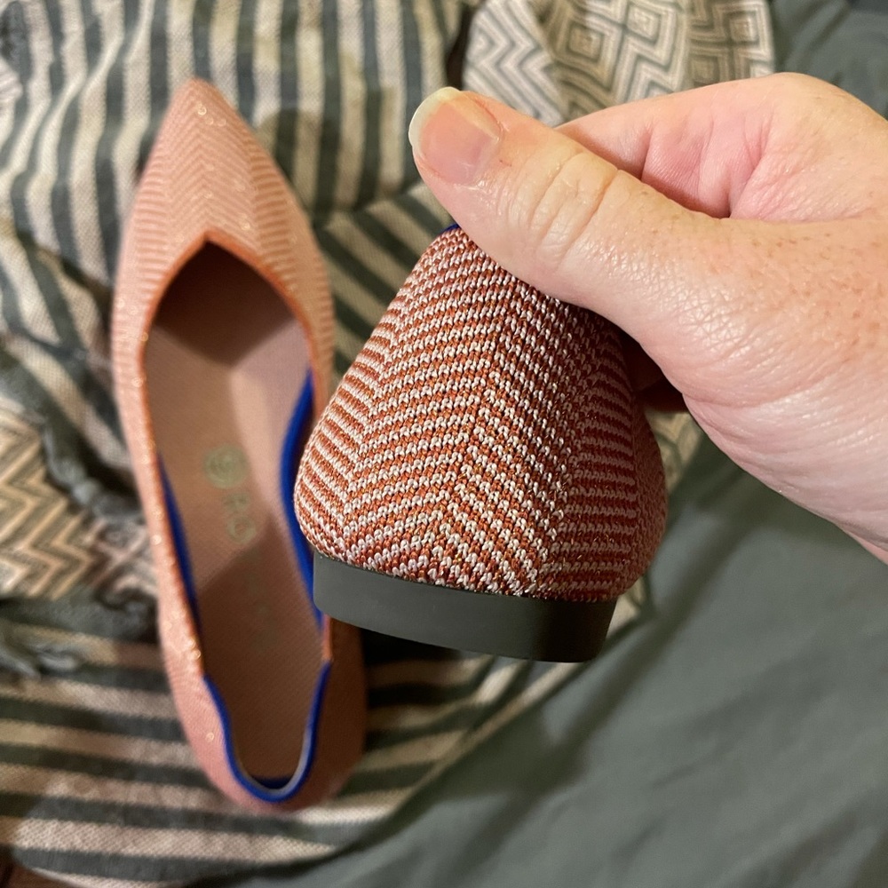 Rothy's Amber Metallic Herringbone Pointed Toe